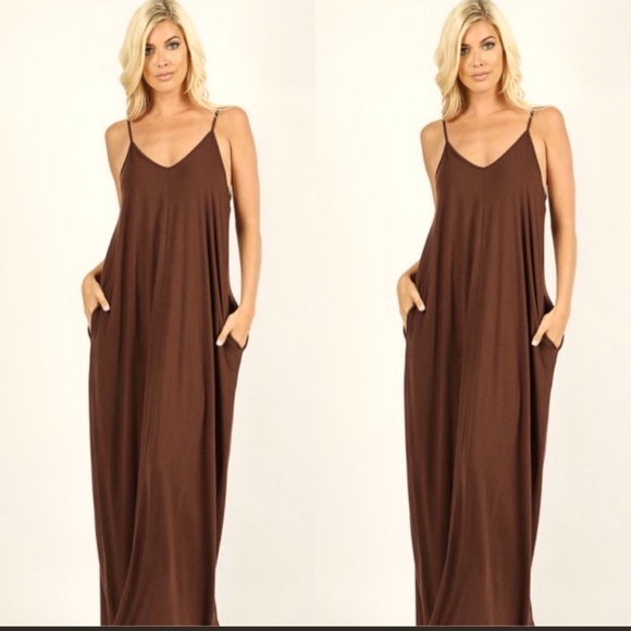 Dresses & Skirts - Loungewear Knit V-Neck Maxi Tee Dress